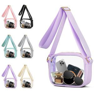 Stadium Aroved Clear Crossbody Bag, Small See Through Purse Handbag With :]